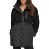 Andrew Marc Sport Mixed Media Faux Shearling Quilted Jacket In Black