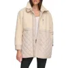 Andrew Marc Sport Mixed Media Faux Shearling Quilted Jacket In Brown