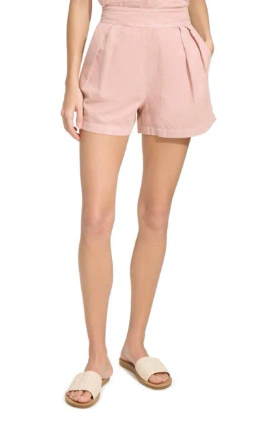 Andrew Marc Sport Pleated Pull-on Shorts In Rose