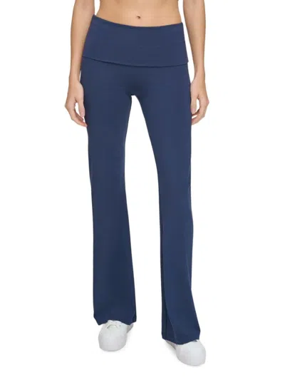 Andrew Marc Sport Women's High Waist Flared Pants In Midnight