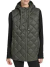Andrew Marc Sport Women's Hooded Quilted Vest In Olive