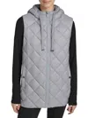 Andrew Marc Sport Women's Hooded Quilted Vest In Smoke