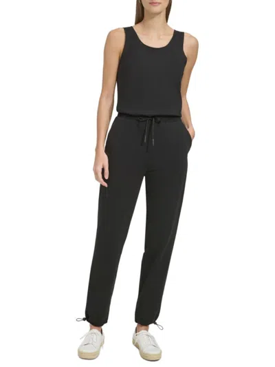 Andrew Marc Sport Women's Jersey Cinch Jumpsuit In Black