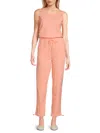 Andrew Marc Sport Women's Jersey Cinch Jumpsuit In Peach