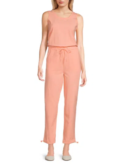 Andrew Marc Sport Women's Jersey Cinch Jumpsuit In Peach