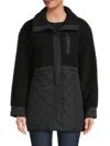 Andrew Marc Sport Women's Mixed Media Faux Fur Jacket In Black