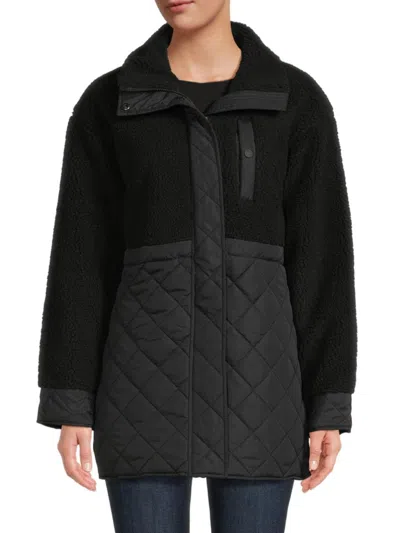 Andrew Marc Sport Women's Mixed Media Faux Fur Jacket In Black