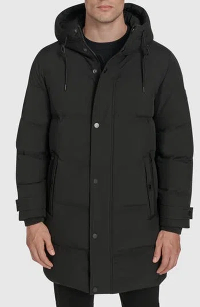 Andrew Marc Stadium Hooded Puffer Coat In Black