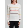 Andrew Marc Stripe Hachi Sweater In White