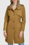 Andrew Marc Women's Teagan Faux Shearling Single-breasted Trench Coat In Brass