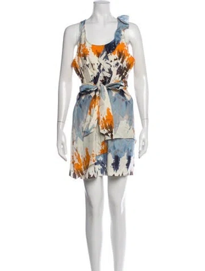 Pre-owned Andrew Marc Tie-dye Print Mini Dress In Multicolor