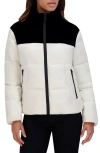 Andrew Marc Tilly Color Block Short Puffer Jacket In Birch