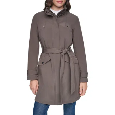 Andrew Marc Tinsley Belted Softshell Trench Coat In Multi