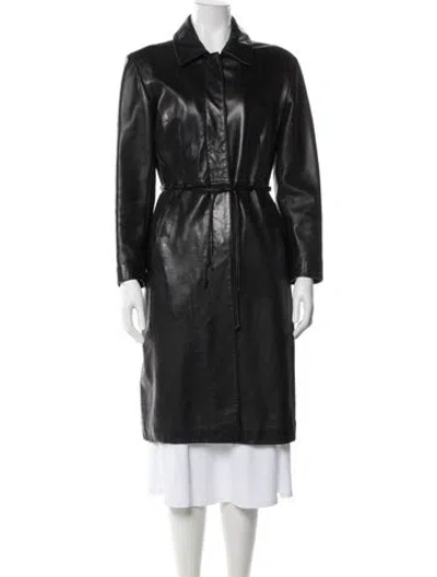 Pre-owned Andrew Marc Trench Coat In Black