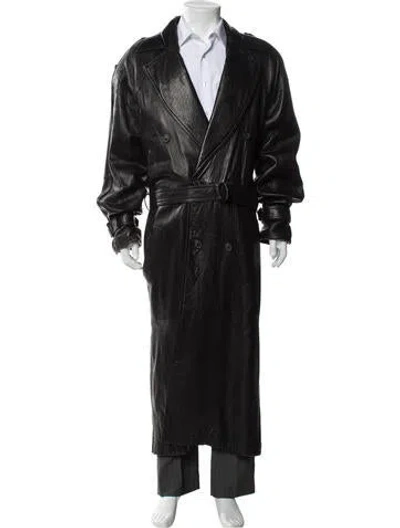 Pre-owned Andrew Marc Trench Coat In Black