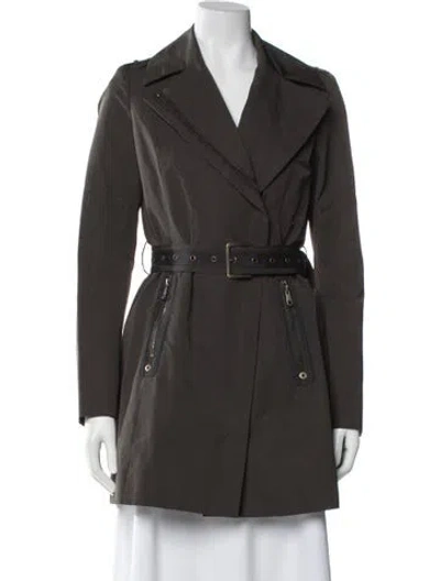 Pre-owned Andrew Marc Trench Coat In Green