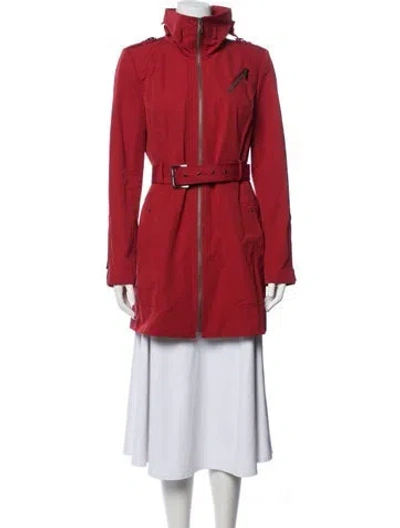 Pre-owned Andrew Marc Trench Coat In Red