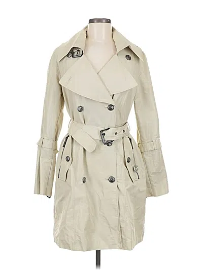Pre-owned Andrew Marc Trenchcoat In White