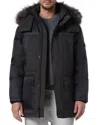 Andrew Marc Tripp Removable Faux Fur Hooded Parka In Black