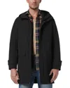 Andrew Marc Tucker Hooded Rain Jacket In Black