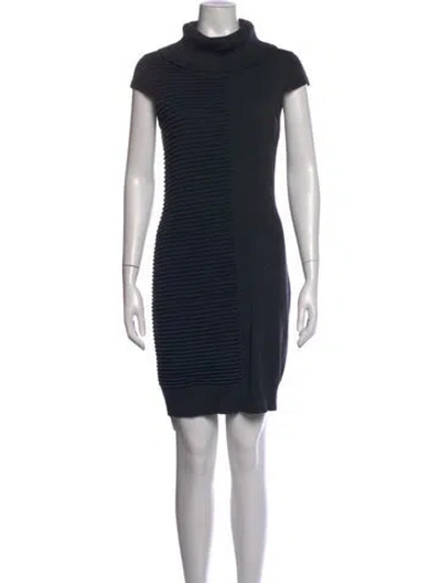 Pre-owned Andrew Marc Turtleneck Knee-length Dress In Black