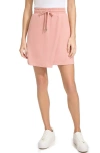 Andrew Marc Twill Faux Wrap Skirt In Rose