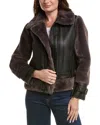 Andrew Marc Vellica Pebbled Jacket In Brown