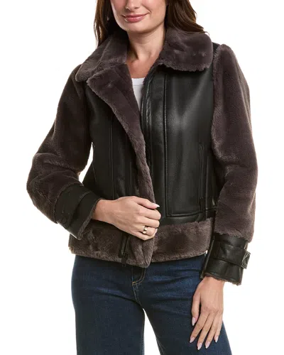 Andrew Marc Vellica Pebbled Jacket In Brown