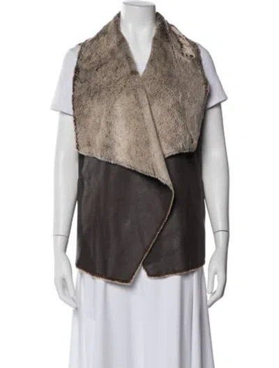 Pre-owned Andrew Marc Vest In Brown