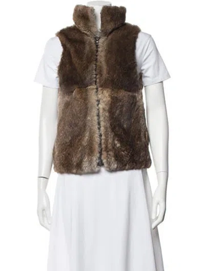 Pre-owned Andrew Marc Vest In Brown