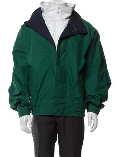 Pre-owned Andrew Marc Vintage Colorblock Pattern Jacket In Green