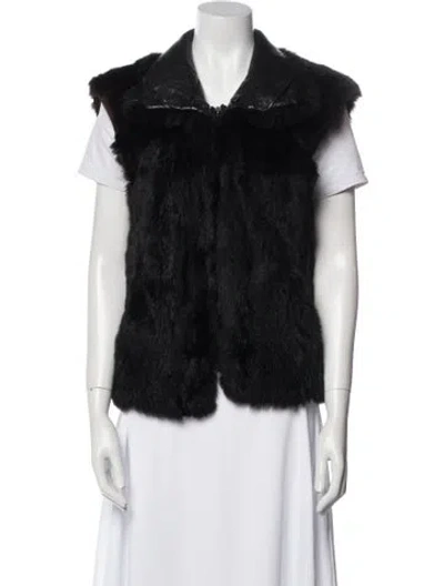 Pre-owned Andrew Marc Vintage Fur Fur Jacket In Black