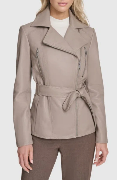 ANDREW MARC ANDREW MARC VIOLET LEATHER TRENCH JACKET