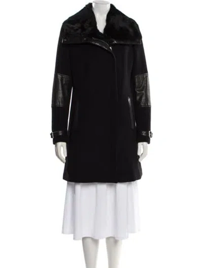 Pre-owned Andrew Marc Virgin Wool Coat In Black