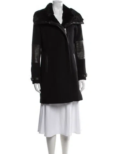 Pre-owned Andrew Marc Virgin Wool Coat In Black