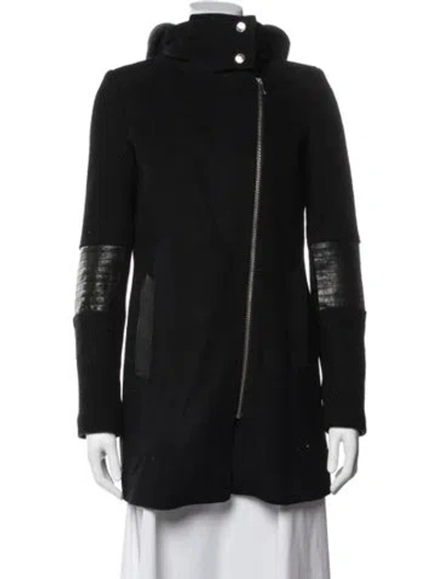 Pre-owned Andrew Marc Virgin Wool Coat In Black