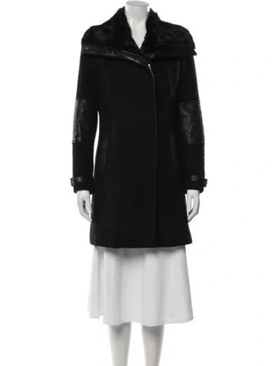 Pre-owned Andrew Marc Virgin Wool Coat In Black