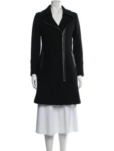 Pre-owned Andrew Marc Virgin Wool Coat In Black