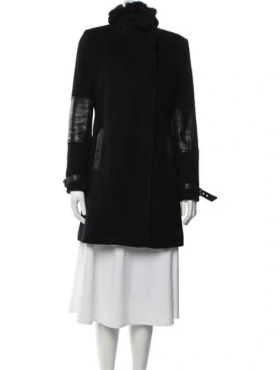 Pre-owned Andrew Marc Virgin Wool Coat In Black