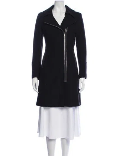 Pre-owned Andrew Marc Virgin Wool Coat In Blue