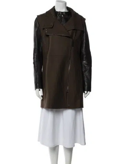 Pre-owned Andrew Marc Virgin Wool Coat In Brown