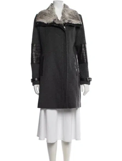 Pre-owned Andrew Marc Virgin Wool Fur Coat In Gray