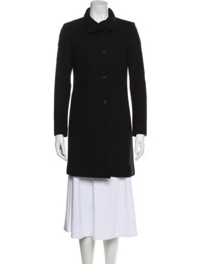 Pre-owned Andrew Marc Virgin Wool Peacoat In Black