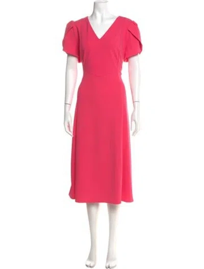 Pre-owned Andrew Marc V-neck Midi Length Dress In Pink