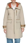 Andrew Marc Water Resistant Hooded Jacket In Antler
