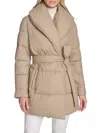 Andrew Marc Women's Adela Pillow Collar Wrap Coat In Neutral