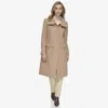 Andrew Marc Almedia Wool Blend Twill Coat In Brown