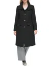 Andrew Marc Almedia Wool Blend Twill Coat In Black