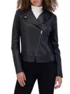 Andrew Marc Messina Leather Moto Jacket In Black