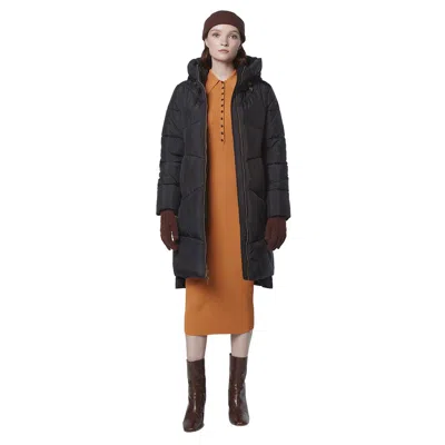 Andrew Marc Women's Baisley Hooded Parka Puffer With A High/low Hem